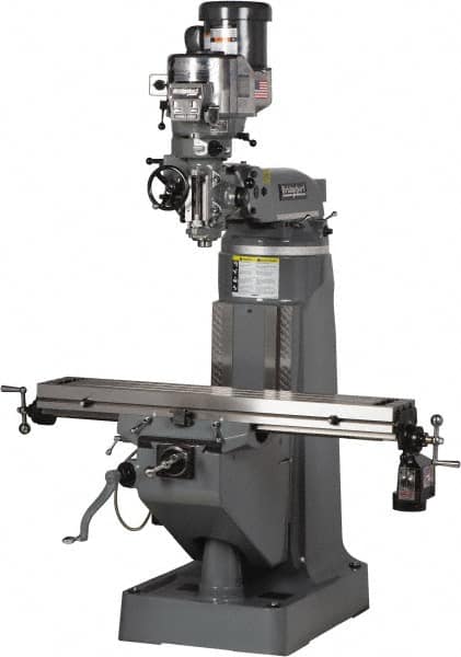 Bridgeport - 9" Table Width x 49" Table Length, Variable Speed Pulley Control, 3 Phase Knee Milling Machine - 2 hp - A1 Tooling