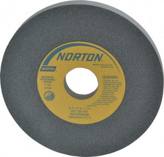 Norton - 6" Diam x 1-1/4" Hole x 1/2" Thick, I Hardness, 120 Grit Surface Grinding Wheel - Silicon Carbide, Type 1, Fine Grade, 4,140 Max RPM, Vitrified Bond, No Recess - A1 Tooling