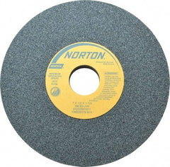 Norton - 7" Diam x 1-1/4" Hole x 1/2" Thick, J Hardness, 60 Grit Surface Grinding Wheel - Silicon Carbide, Type 1, Medium Grade, 3,600 Max RPM, Vitrified Bond, No Recess - A1 Tooling