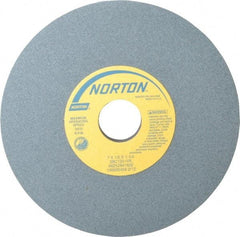 Norton - 7" Diam x 1-1/4" Hole x 1/2" Thick, I Hardness, 120 Grit Surface Grinding Wheel - Silicon Carbide, Type 1, Fine Grade, 3,600 Max RPM, Vitrified Bond, No Recess - A1 Tooling