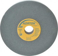 Norton - 8" Diam x 1-1/4" Hole x 1" Thick, I Hardness, 100 Grit Surface Grinding Wheel - Silicon Carbide, Type 1, Fine Grade, 3,600 Max RPM, Vitrified Bond, No Recess - A1 Tooling