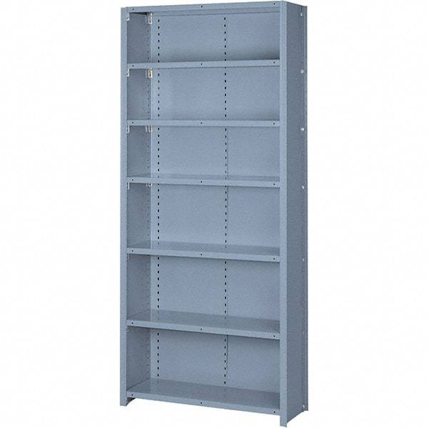 Lyon - 7 Shelf, 600 Lb. Capacity, Closed Shelving Starter Unit - 36 Inch Wide x 12 Inch Deep x 84 Inch High, Gray - A1 Tooling