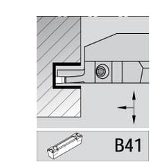 Kennametal - 4mm Groove Width, 14mm Max Depth of Cut, Right Hand Cut, A4M-A Indexable Grooving Blade - 4 Seat Size, Series A4 - A1 Tooling