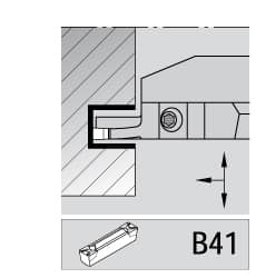 Kennametal - 4mm Groove Width, 14mm Max Depth of Cut, Right Hand Cut, A4M-B Indexable Grooving Blade - 4 Seat Size, Series A4 - A1 Tooling