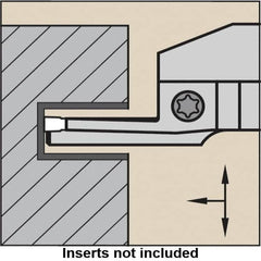 Kennametal - 2mm Groove Width, 12mm Max Depth of Cut, Right Hand Cut, A4M-B Indexable Grooving Blade - 2 Seat Size, Series A4 - A1 Tooling