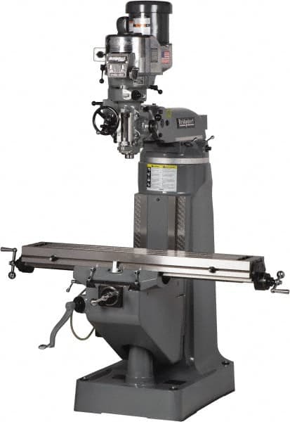 Bridgeport - 9" Table Width x 49" Table Length, Variable Speed Pulley Control, 3 Phase Knee Milling Machine - R8 Spindle Taper, 2 hp - A1 Tooling