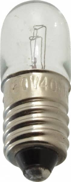 Value Collection - 2.4 Watt, Incandescent Miniature & Specialty T3-1/4 Lamp - Miniature Screw Base, 2 to 4.999 Equivalent Range, Warm (1,000 to 3,000), Dimmable, 1" OAL - A1 Tooling