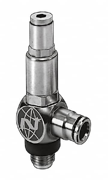 Air Flow Control Valve: Pressure Reducing Fitting, 1/4″ Tube OD Brass, 1/4 Male