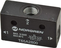 Norgren - 1/4" NPT x 1/4" NPT Shuttle Valve - 10 to 145 psi & Zinc Body - A1 Tooling