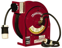 Reelcraft - 12 AWG, 45' Cable Length, Cord & Cable Reel with Outlet End - 1 Outlet, NEMA 5-20R, 20 Amps, 125 Volts, SJEOOW Cable, Red Reel - A1 Tooling