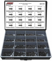 Value Collection - 1,100 Piece Steel Socket Head Cap Screws - #6 to #10 Thread - A1 Tooling