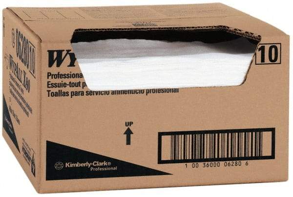 WypAll - X80 1/4 Fold Food Service Wipes - Box, 23-1/2" x 12-1/2" Sheet Size, Blue & White - A1 Tooling