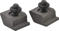 Mitee-Bite - 1/2-13 Screw Thread, 1-1/2" Wide x 3/8" High, Serrated Steel Machinable Style Screw Mount Toe Clamp - 12,000 Lb Holding Force, 108.3 Lb Ft Torque, 0.77" Long Extension, 0.075" Throw, 2 Clamps in Package - A1 Tooling