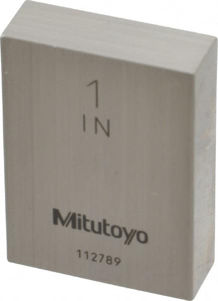 Mitutoyo - 1" Rectangular Steel Gage Block - Accuracy Grade 0, Includes Certificate of Inspection - A1 Tooling