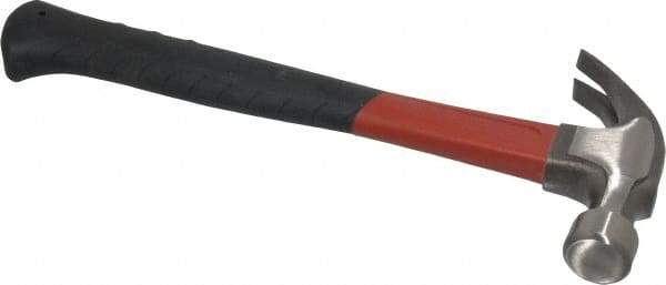 Plumb - 1 Lb Head, Curved-Premium Plumb Hammer - 13-1/2" OAL, Smooth Face, Fiberglass Handle with Grip - A1 Tooling