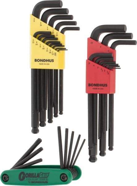 Bondhus - 30 Piece T9 to T40 Protanium Assortment Torx/Hex Combo Key Set - T9, T10, T15, T20, T25, T27, T35, T40 Torx Size - A1 Tooling