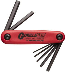 Bondhus - 7 Piece Fold-Up Hex Key Set - Hex Range 1.5 to 6mm - A1 Tooling