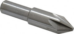 Interstate - 5/8" Head Diam, 1/2" Shank Diam, 6 Flute 60° High Speed Steel Countersink - A1 Tooling