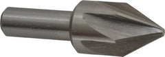 Interstate - 7/8" Head Diam, 1/2" Shank Diam, 6 Flute 60° High Speed Steel Countersink - A1 Tooling