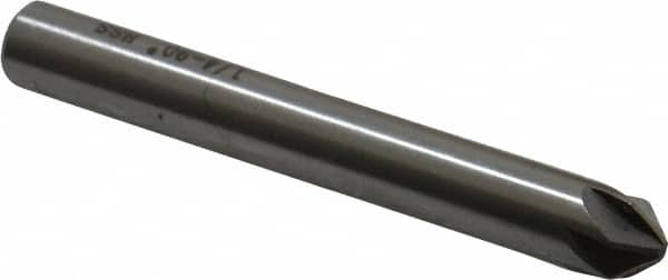 Interstate - 1/4" Head Diam, 1/4" Shank Diam, 6 Flute 90° High Speed Steel Countersink - A1 Tooling