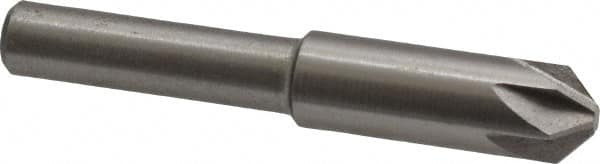 Interstate - 5/16" Head Diam, 1/4" Shank Diam, 6 Flute 90° High Speed Steel Countersink - A1 Tooling