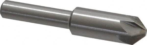 Interstate - 3/8" Head Diam, 1/4" Shank Diam, 6 Flute 90° High Speed Steel Countersink - A1 Tooling