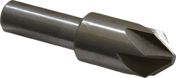 Interstate - 3/4" Head Diam, 1/2" Shank Diam, 6 Flute 90° High Speed Steel Countersink - A1 Tooling