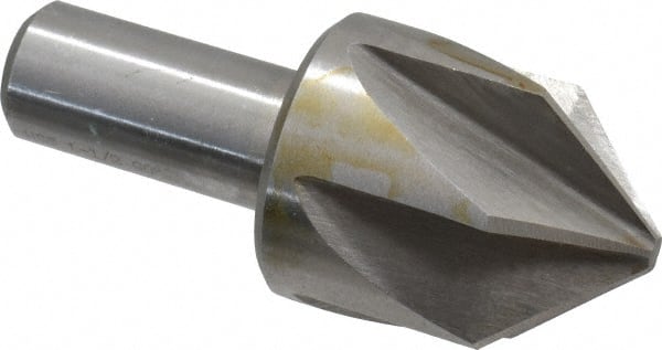 Interstate - 1-1/2" Head Diam, 3/4" Shank Diam, 6 Flute 90° High Speed Steel Countersink - A1 Tooling