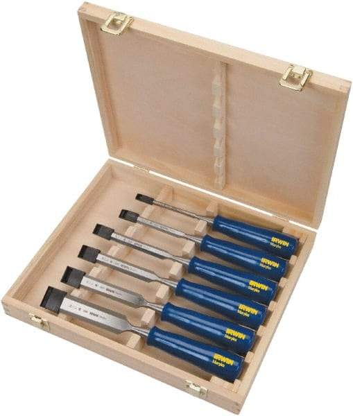 Irwin - 6 Piece Wood Chisel Set - 10-3/4" OAL, Sizes Included 1/4 to 1-1/4" - A1 Tooling