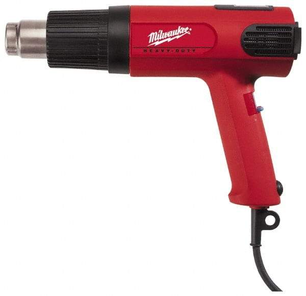 Milwaukee Tool - 90 to 1,100°F Heat Setting, 7 to 16 CFM Air Flow, Heat Gun - 120 Volts, 12.5 Amps, 1,500 Watts, 11.5' Cord Length - A1 Tooling