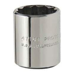 Proto - 9/16", 1/4" Drive, Standard Hand Socket - 12 Points, 7/8" OAL, Alloy Steel, Chrome Finish - A1 Tooling