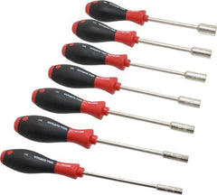 Wiha - 7 Piece 3/16 to 1/2" Nutdriver Set - Solid Shaft, Cushion Grip Handle - A1 Tooling