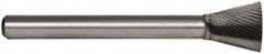 M.A. Ford - 3mm Cut Diam, 3mm Shank Diam, Inverted Cone Head Double Cut Burr - Carbide, Flat End, 4.8mm LOC, 38mm OAL - A1 Tooling