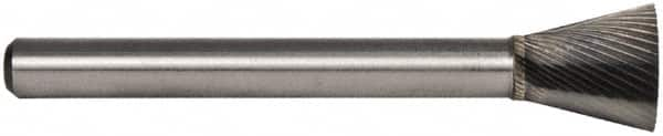 M.A. Ford - 3/32" Cut Diam, 1/8" Shank Diam, Backtaper Head Double Cut Burr - Carbide, End Cut End, 1/8" LOC, 1-1/2" OAL - A1 Tooling