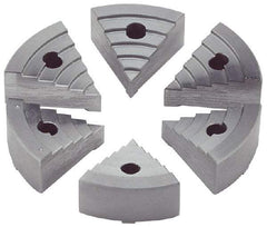 Value Collection - 6" Chuck Capacity, JF Attachment, Round Soft Lathe Chuck Jaw - 8 Jaws, Steel, 60mm Long x 18.4mm High - A1 Tooling