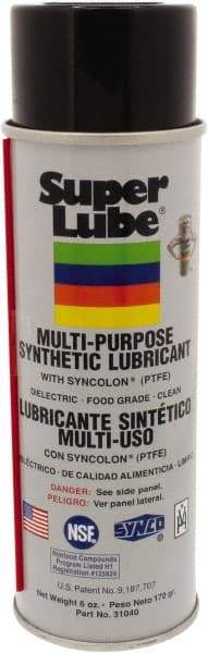 Synco Chemical - 6 oz Aerosol Synthetic General Purpose Grease - Translucent White, Food Grade, 450°F Max Temp, NLGIG 2, - A1 Tooling