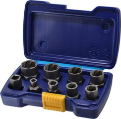 Irwin Hanson - 9 Piece Bolt Extractor Set - 3/8" Drive, Molded Plastic Case - A1 Tooling