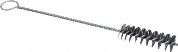PRO-SOURCE - 2-1/2" Long x 3/4" Diam Steel Twisted Wire Bristle Brush - Single Spiral, 9" OAL, 0.008" Wire Diam, 0.142" Shank Diam - A1 Tooling