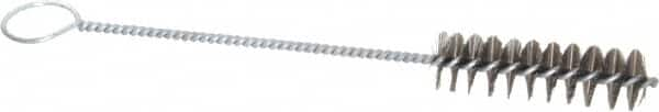 PRO-SOURCE - 3" Long x 7/8" Diam Steel Twisted Wire Bristle Brush - Single Spiral, 10" OAL, 0.008" Wire Diam, 0.16" Shank Diam - A1 Tooling