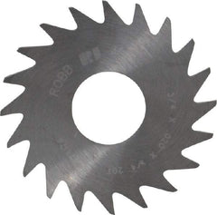 RobbJack - 3/4" Diam x 0.02" Blade Thickness x 1/4" Arbor Hole Diam, 20 Tooth Slitting and Slotting Saw - Arbor Connection, Right Hand, Uncoated, Solid Carbide, Concave Ground - A1 Tooling