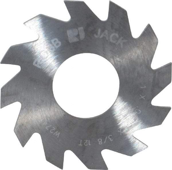 RobbJack - 1" Diam x 0.04" Blade Thickness x 3/8" Arbor Hole Diam, 12 Tooth Slitting and Slotting Saw - Arbor Connection, Right Hand, Uncoated, Solid Carbide, Concave Ground - A1 Tooling