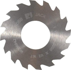 RobbJack - 1-1/4" Diam x 0.02" Blade Thickness x 1/2" Arbor Hole Diam, 16 Tooth Slitting and Slotting Saw - Arbor Connection, Right Hand, Uncoated, Solid Carbide, Concave Ground - A1 Tooling