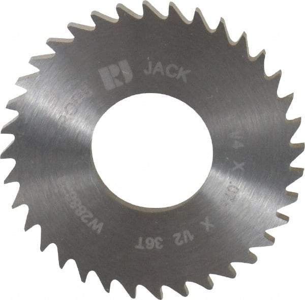 RobbJack - 1-1/4" Diam x 0.0781" Blade Thickness x 1/2" Arbor Hole Diam, 36 Tooth Slitting and Slotting Saw - Arbor Connection, Right Hand, Uncoated, Solid Carbide, Concave Ground - A1 Tooling