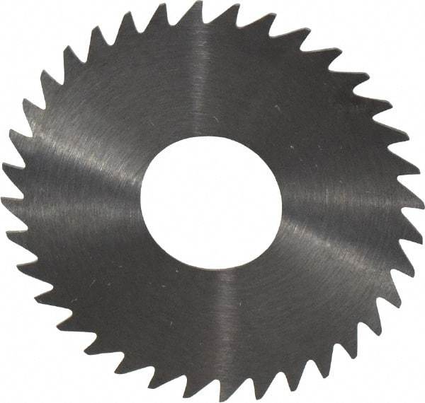 RobbJack - 1-1/2" Diam x 0.0156" Blade Thickness x 1/2" Arbor Hole Diam, 36 Tooth Slitting and Slotting Saw - Arbor Connection, Right Hand, Uncoated, Solid Carbide, Concave Ground - A1 Tooling