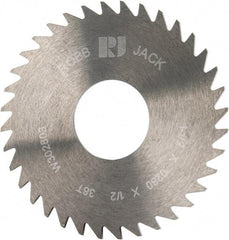 RobbJack - 1-1/2" Diam x 0.028" Blade Thickness x 1/2" Arbor Hole Diam, 36 Tooth Slitting and Slotting Saw - Arbor Connection, Right Hand, Uncoated, Solid Carbide, Concave Ground - A1 Tooling