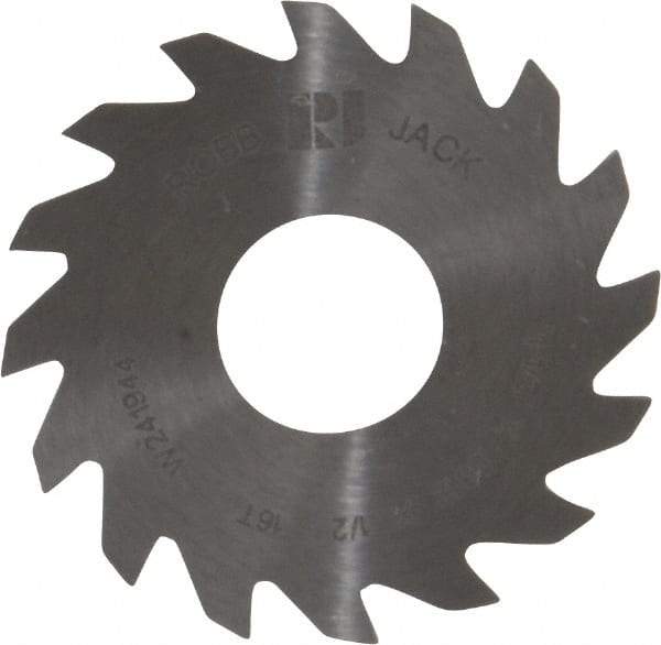 RobbJack - 1-1/2" Diam x 0.0312" Blade Thickness x 1/2" Arbor Hole Diam, 16 Tooth Slitting and Slotting Saw - Arbor Connection, Right Hand, Uncoated, Solid Carbide, Concave Ground - A1 Tooling