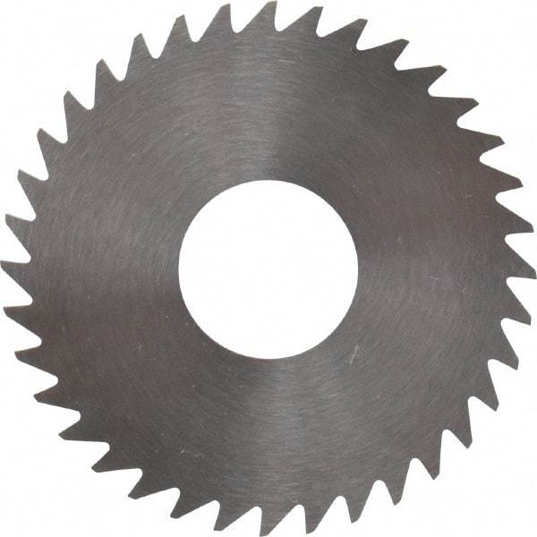 RobbJack - 1-1/2" Diam x 0.0312" Blade Thickness x 1/2" Arbor Hole Diam, 36 Tooth Slitting and Slotting Saw - Arbor Connection, Right Hand, Uncoated, Solid Carbide, Concave Ground - A1 Tooling