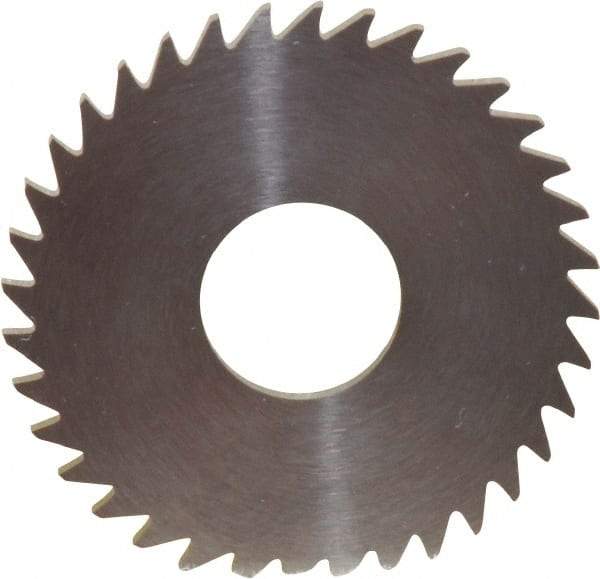 RobbJack - 1-1/2" Diam x 0.0781" Blade Thickness x 1/2" Arbor Hole Diam, 36 Tooth Slitting and Slotting Saw - Arbor Connection, Right Hand, Uncoated, Solid Carbide, Concave Ground - A1 Tooling