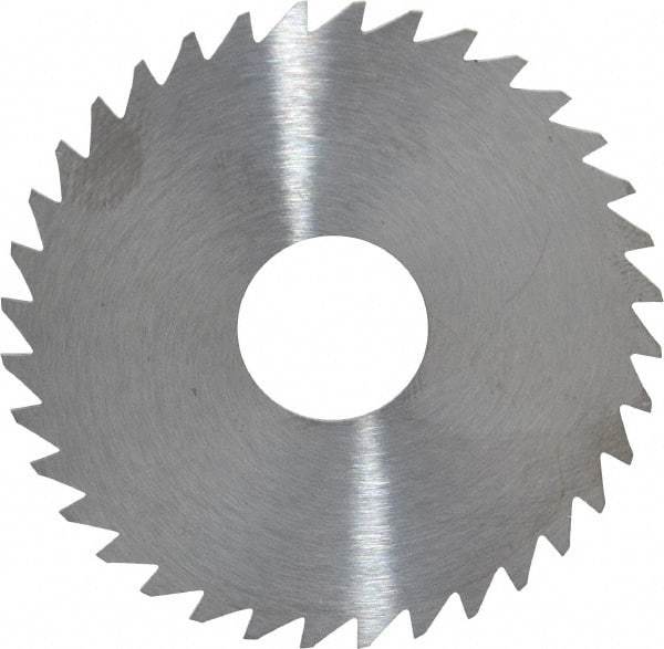 RobbJack - 1-3/4" Diam x 0.0312" Blade Thickness x 1/2" Arbor Hole Diam, 36 Tooth Slitting and Slotting Saw - Arbor Connection, Right Hand, Uncoated, Solid Carbide, Concave Ground - A1 Tooling