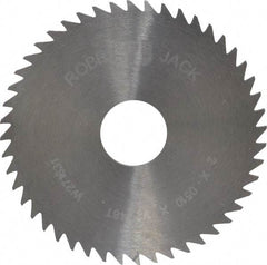 RobbJack - 2" Diam x 0.051" Blade Thickness x 1/2" Arbor Hole Diam, 48 Tooth Slitting and Slotting Saw - Arbor Connection, Right Hand, Uncoated, Solid Carbide, Concave Ground - A1 Tooling